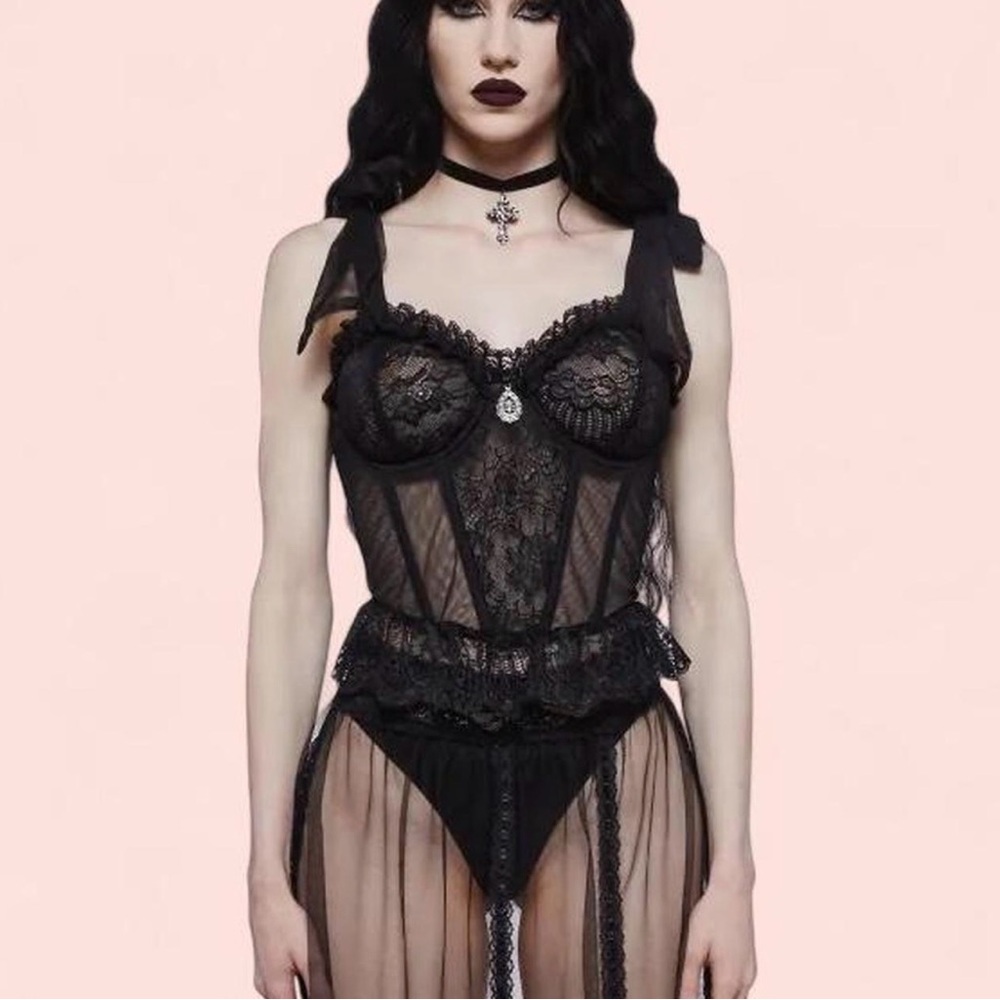 DOLLSKILL WIDOW DANCE WITH DEATH CORSET TOP - Picture 2 of 5